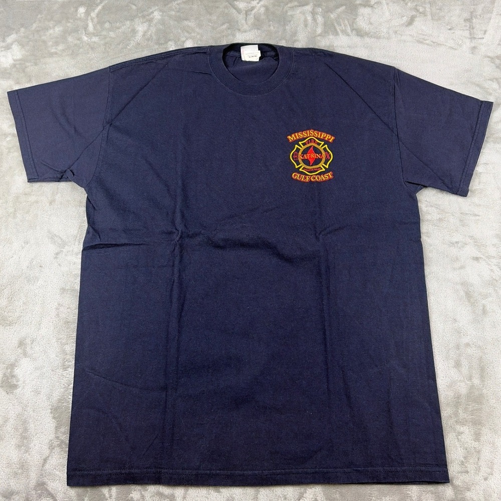 Collectible Hanes Beefy-T Mens XL Navy Blue Mississippi Fire T-Shirt